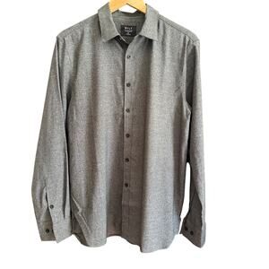 BYLT Basics Gray Vista Long Sleeve Button Down Tech Shirt Charcoal Medium
